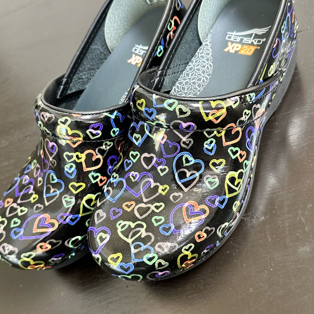 Dansko XP 2.0 Multicolor Heart Clogs